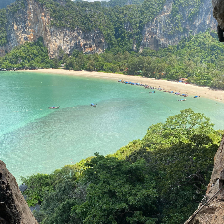 Cave with breathtaking views of Railay Beach and surrounding landscapes, Thailand