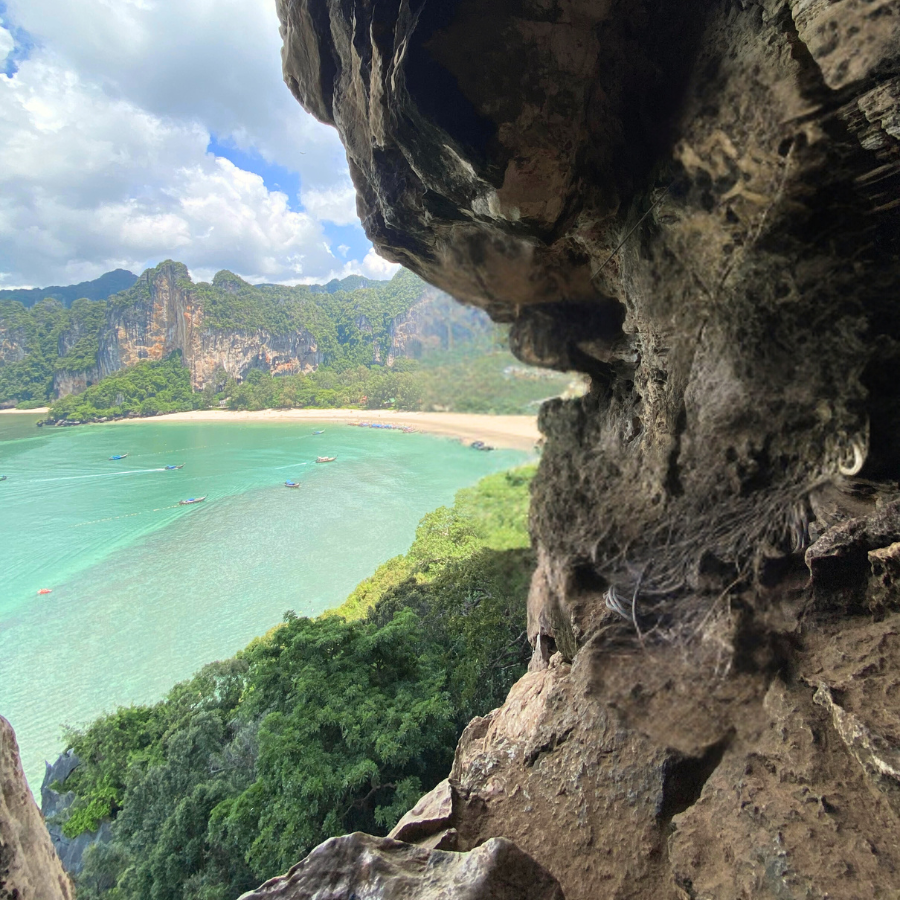 Beauty of Bat Cave from every angle at Railay Beach, showcasing natural rock formations