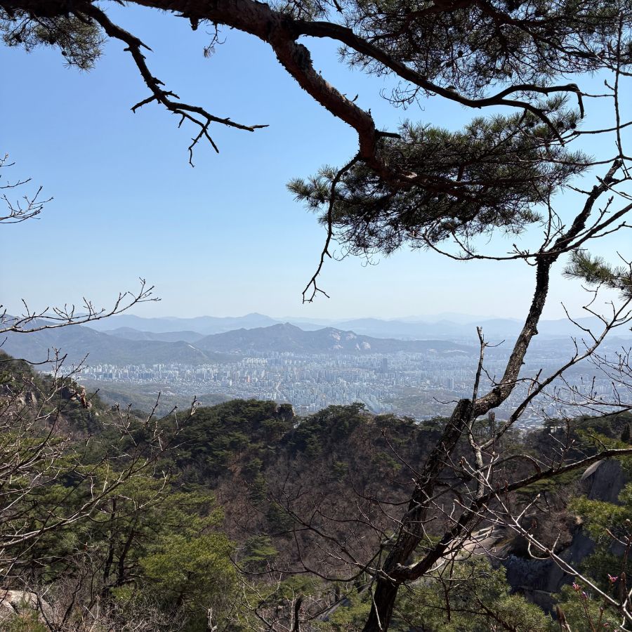 Seoul skyline viewed from Bukhansan National Park