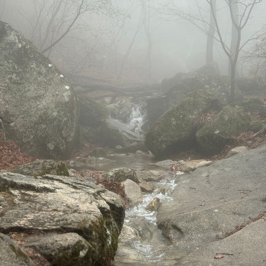 waterfall during rainy weather in Korea
