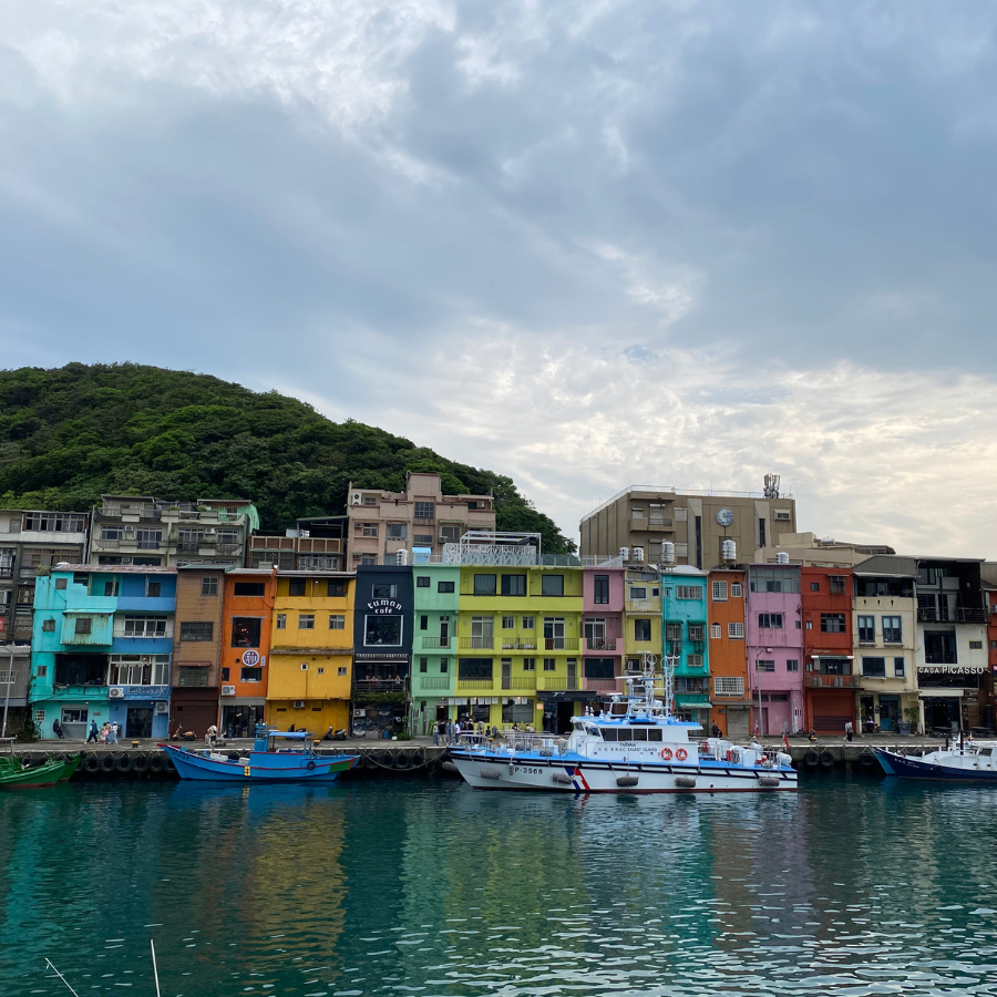 Colorful boats at Zhengbin Fishing Port, Keelung
