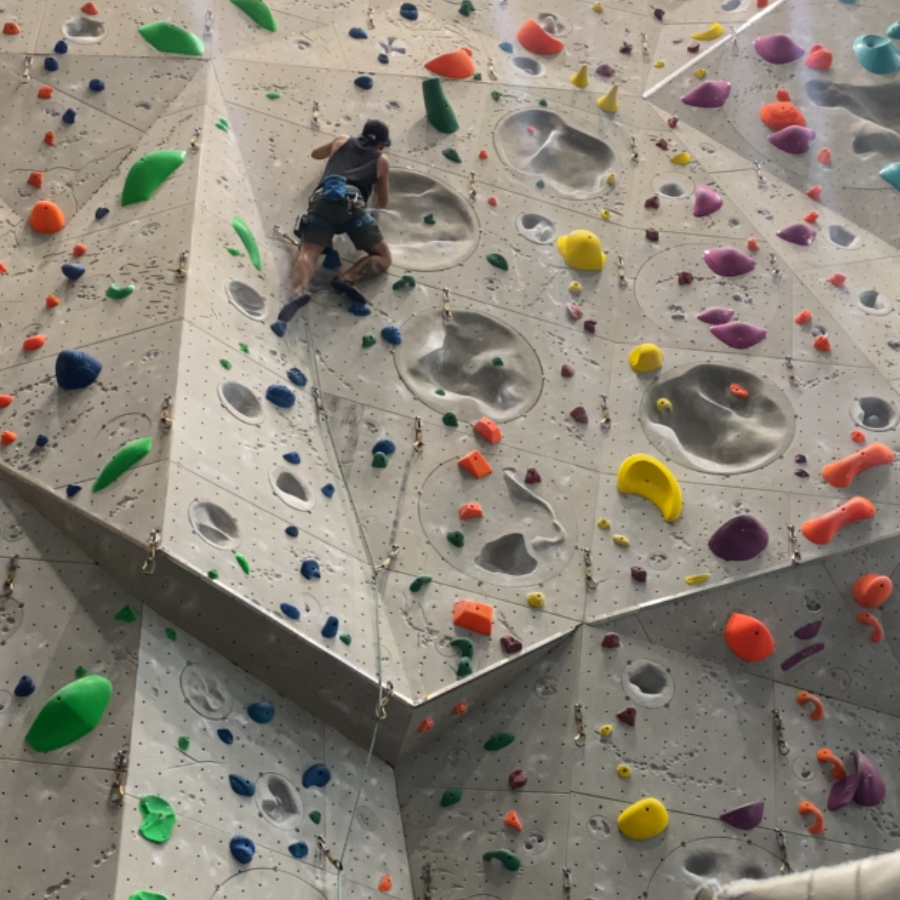 ByrdieOnTheRocks enjoying unique wall feature at Camp5 in KL