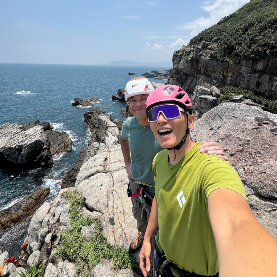 Reaching the summit during climb