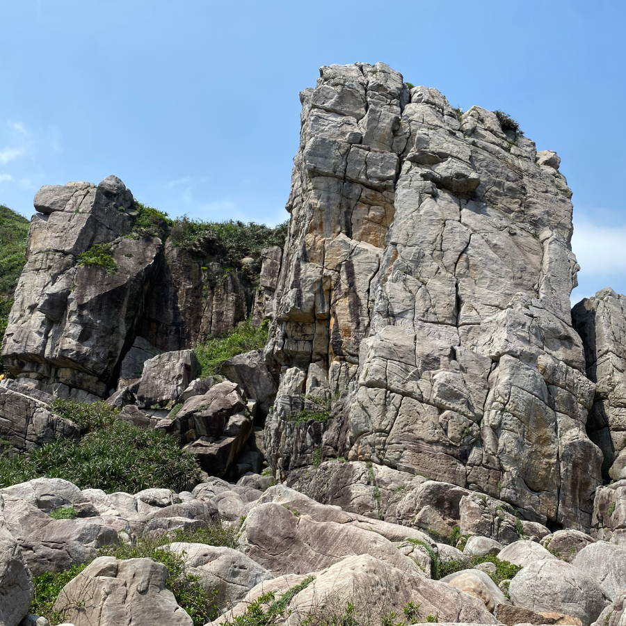Unique natural rock formation at Longdong climbing area