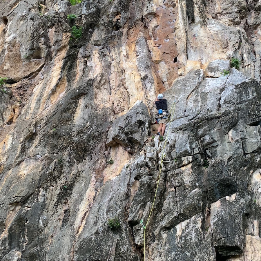 Climber climbing at Gua Damai Malaysia