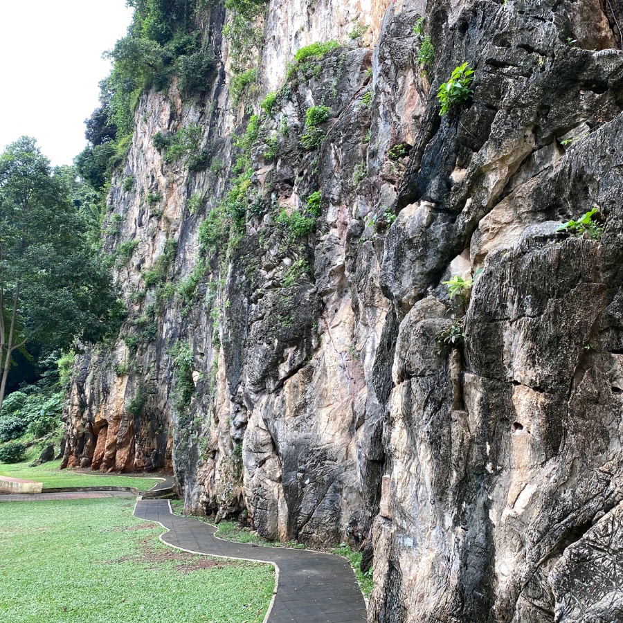 Climbing at Gua Damai outdoor site