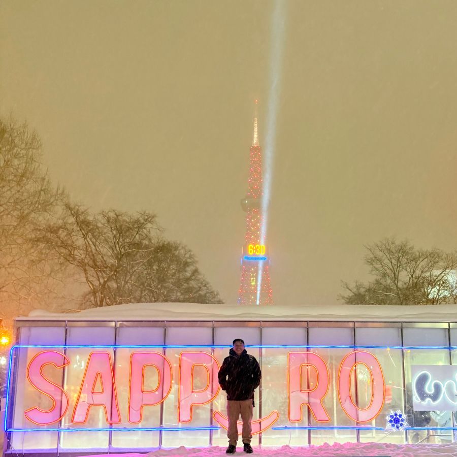 Sapporo city night lights