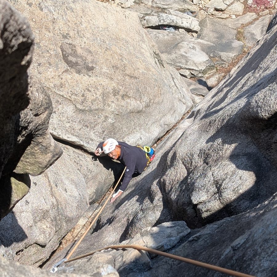 figuring out climbing movement on the route