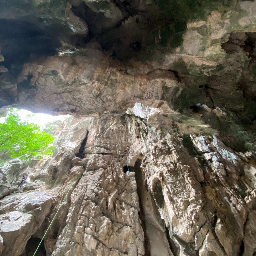 Very tall cave wall