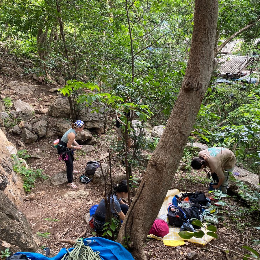 Main crag climbing area