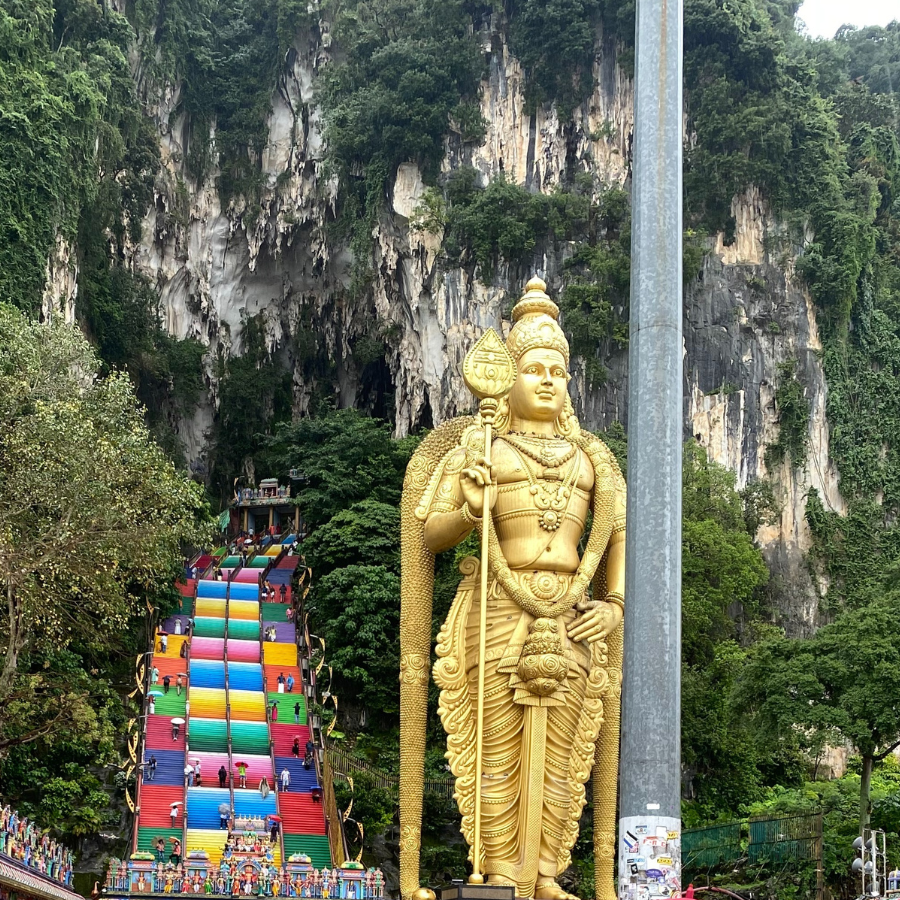 Outdoor climbing wall at Batu Caves