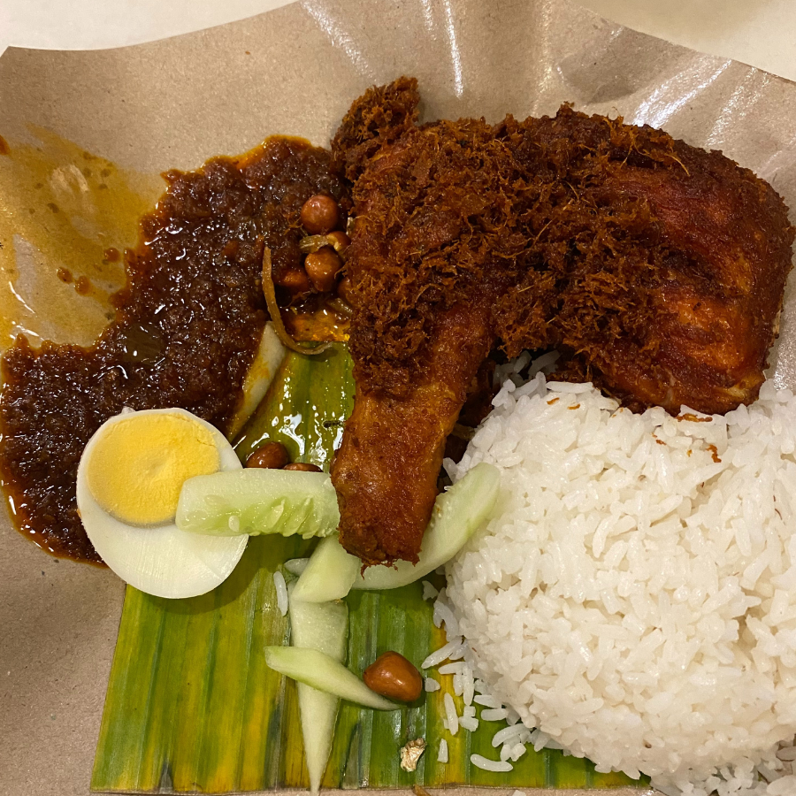 Local Malaysian food near Gua Damai climbing site