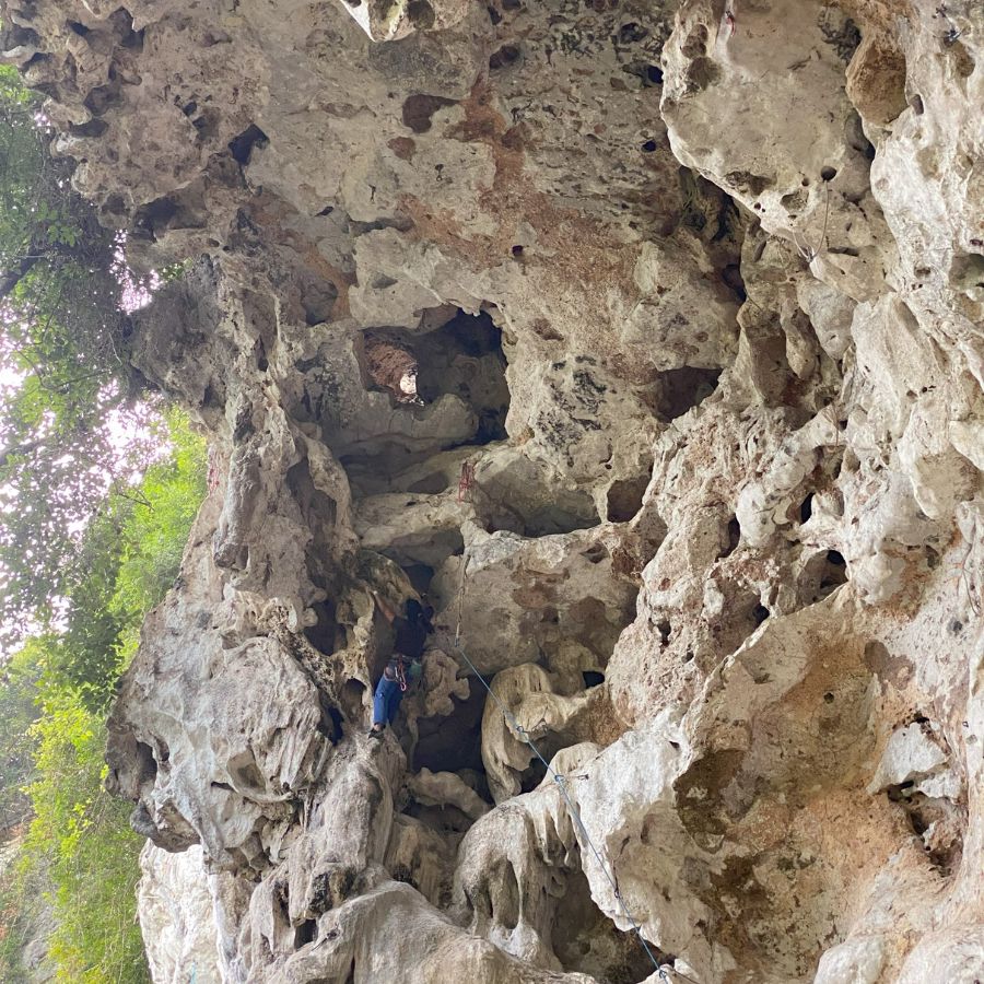 Steep climbing section at North Wall Ao Nang