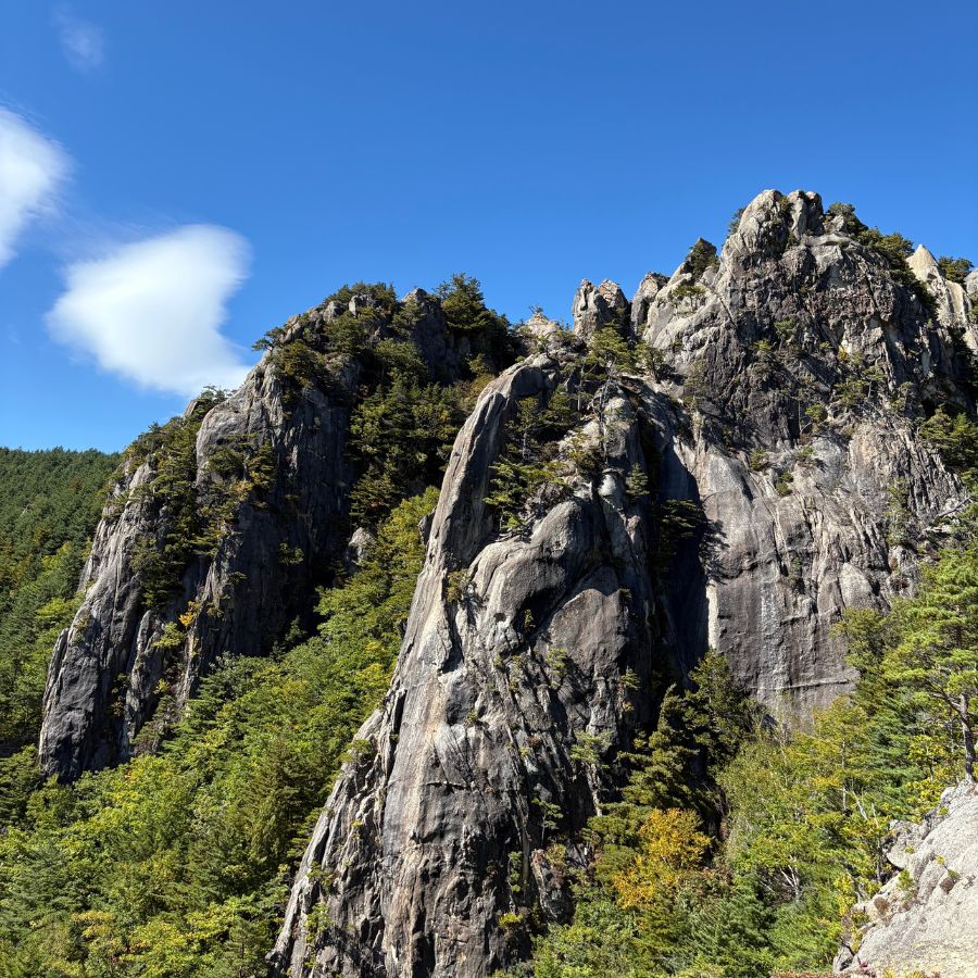 Ogawayama autumn valley view in Nagano Japan