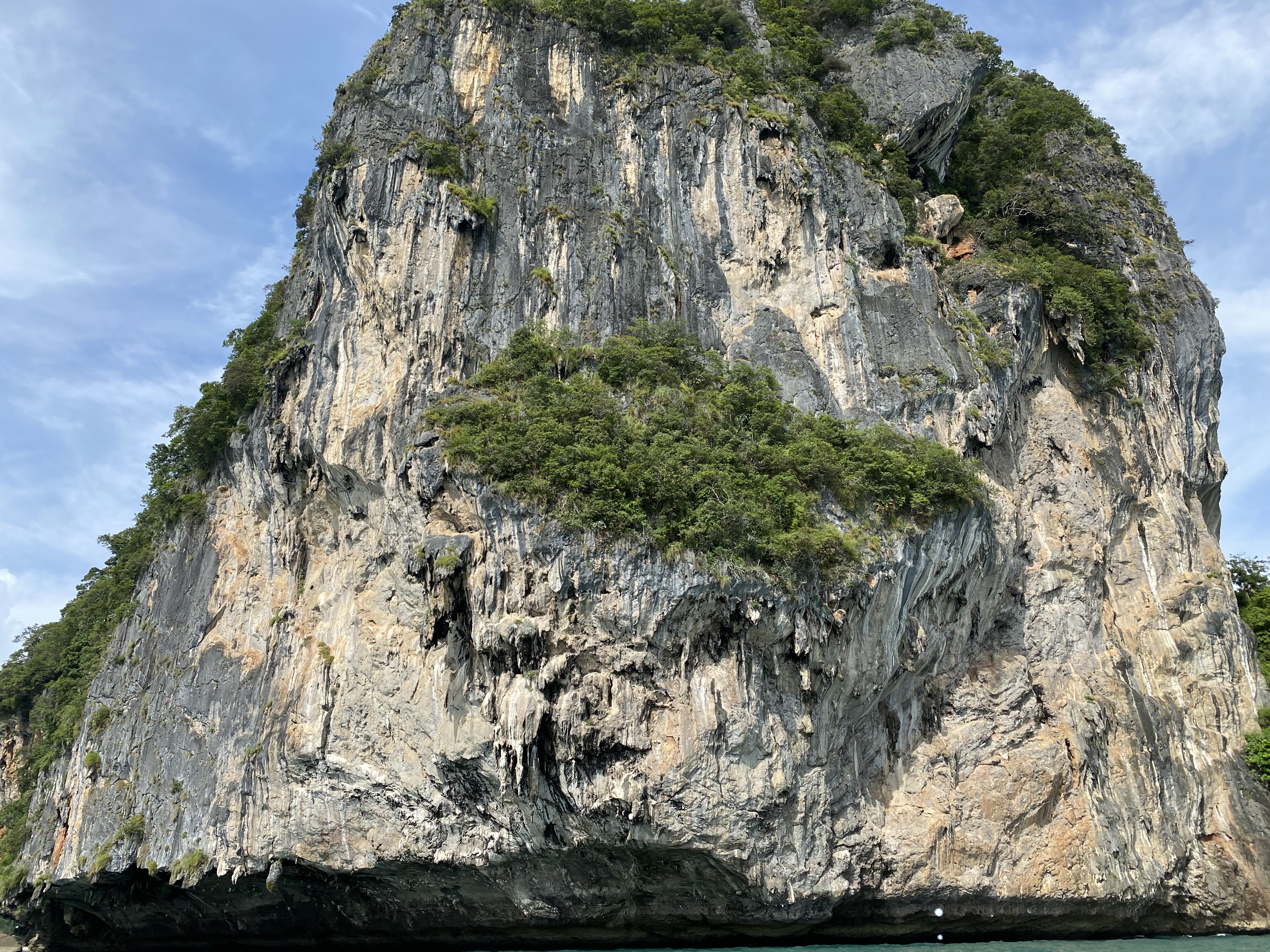 Towering limestone cliffs near Railay Beach, Krabi, offering a dramatic coastal landscape