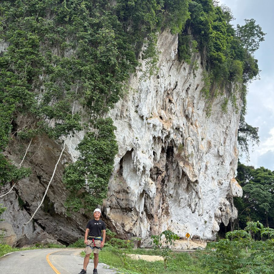 Overview of the Khao Cha Ang climbing area in Rayong Thailand