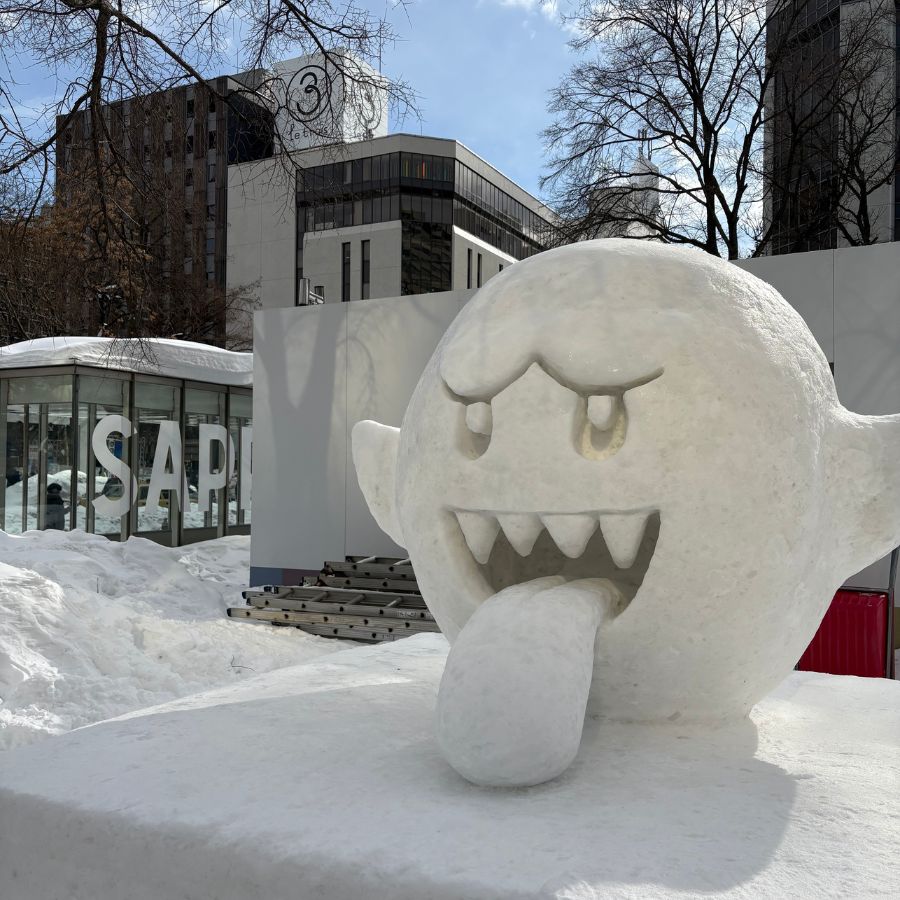 cute snow sculpture Sapporo