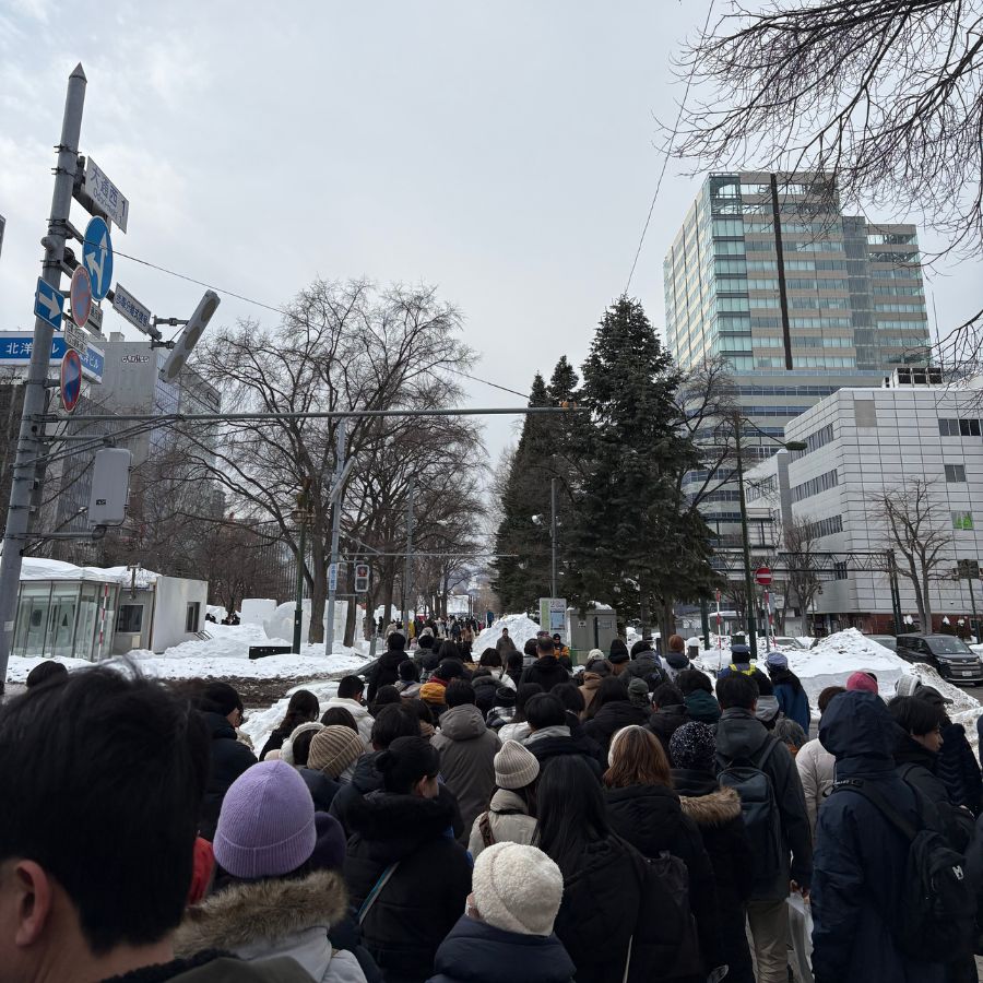 crowds snow festival Sapporo