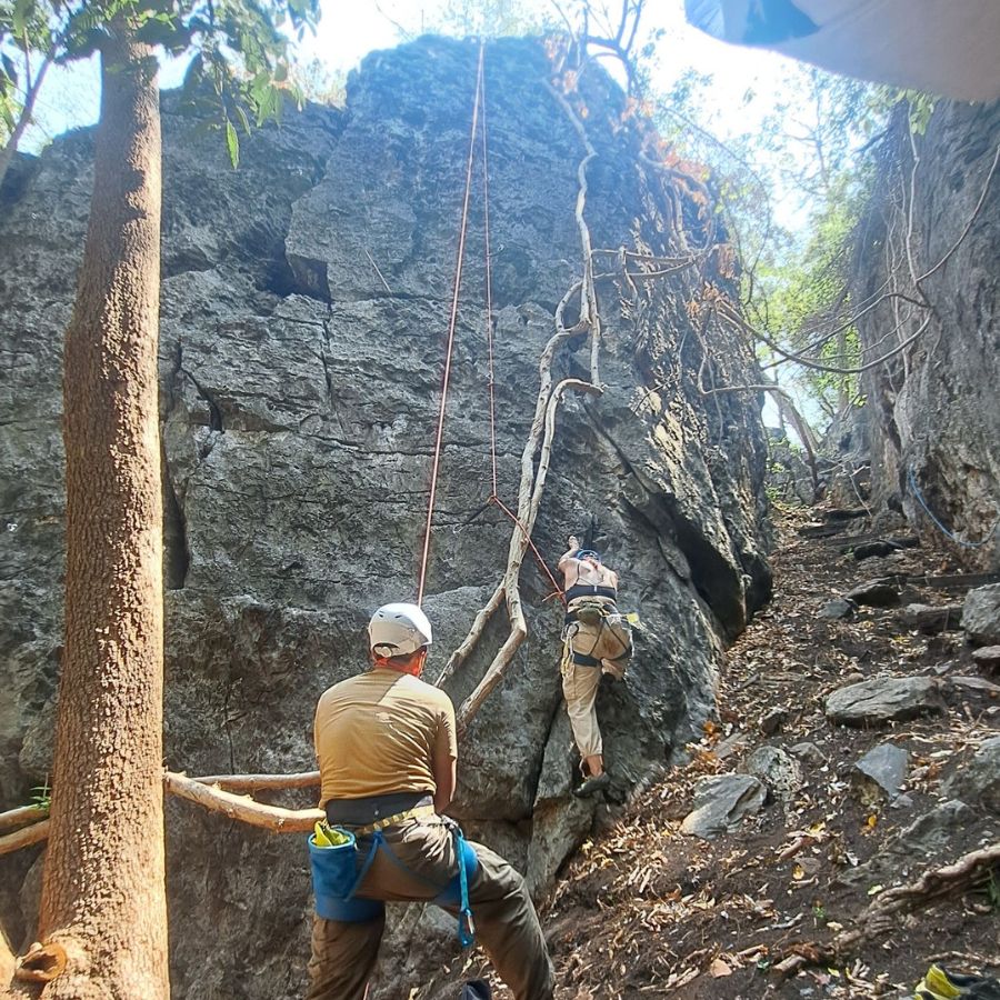 Peaceful atmosphere at the Secret Garden climbing area