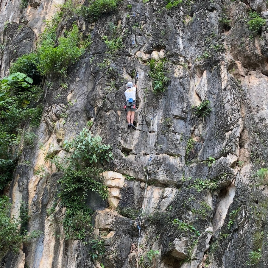 Sweet Maria climbing wall at Gua Damai