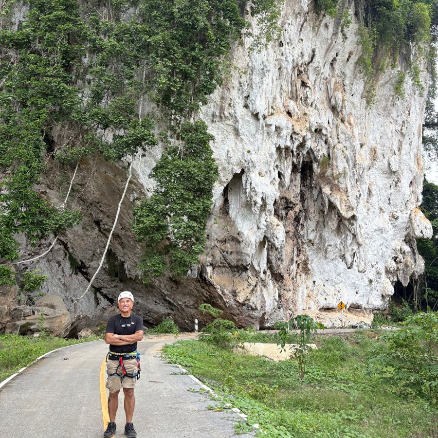 Beginner climbing at Khao Cha Ang in Rayong, Thailand